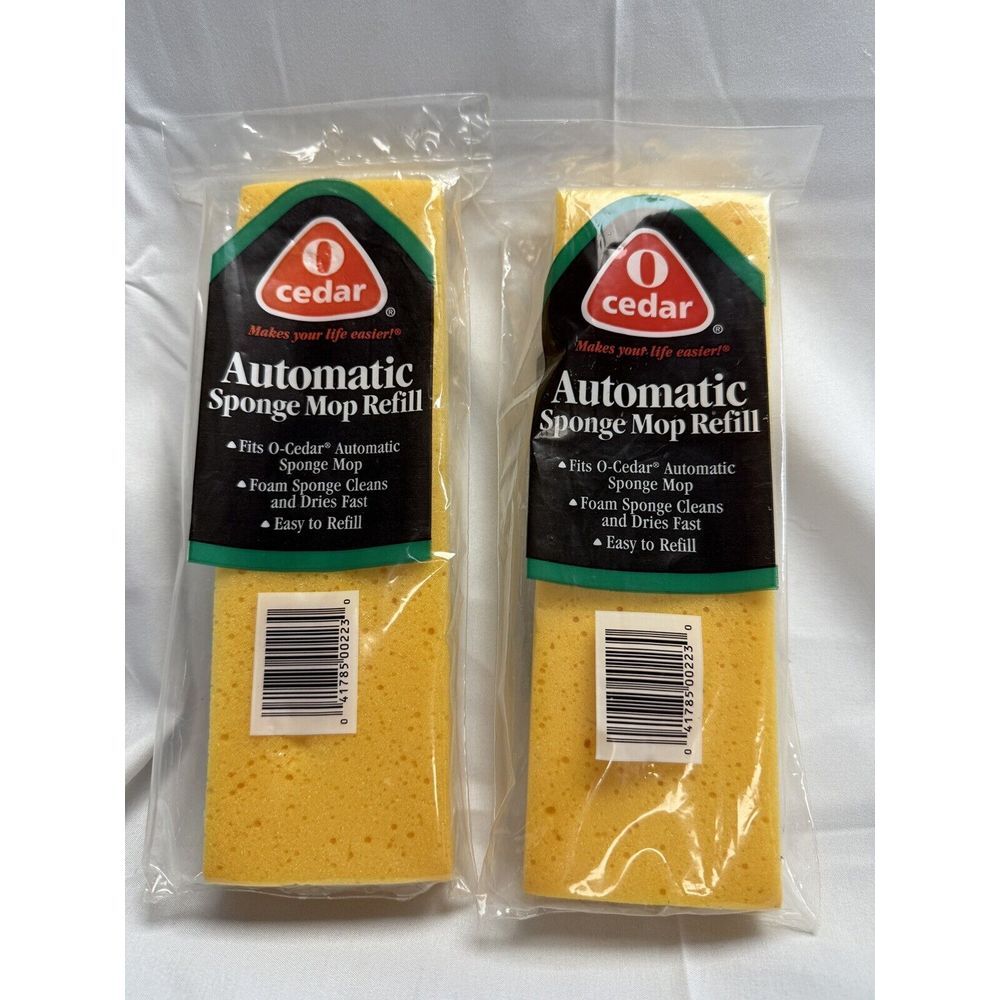 2 New In Package‎ Vintage 1997 O Cedar Automatic Sponge Mop Refill Fits Mop #222